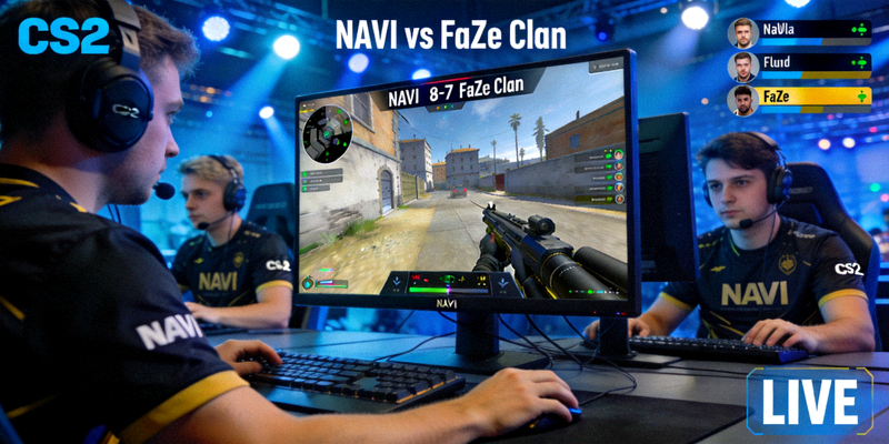 CS2 NAVI对阵FaZe Clan比赛直播画面